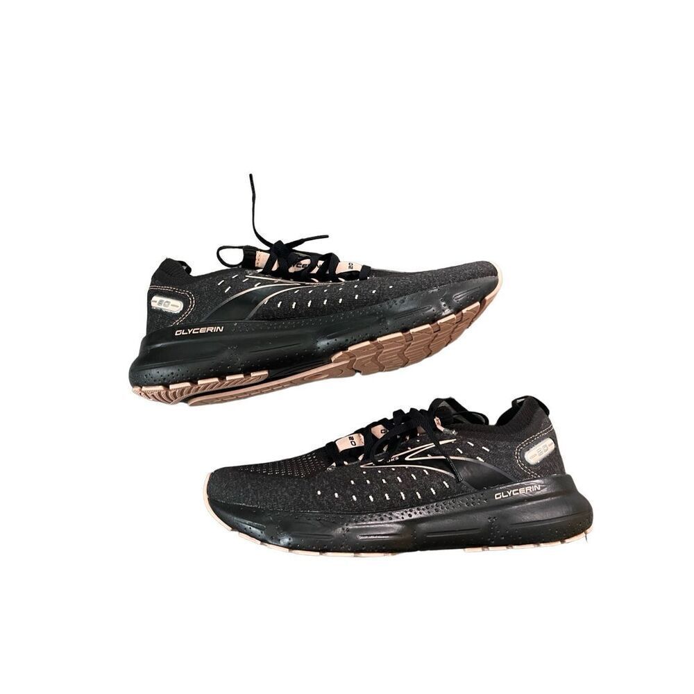 Brooks Glycerin Stealthfit 20 Womens Black Peach Sneakers Running Shoes Size 9.5